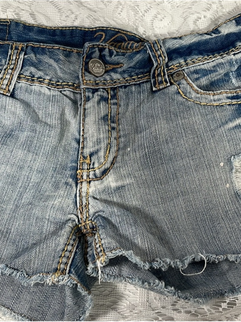 Vanity Light Blue Distressed Denim Cutoff Shorts